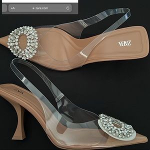 ZARA EMBELLISHED VINYL HEELS **BRAND NEW** SIZE 8
